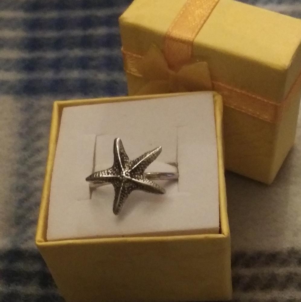 Vtg Sterling 925 STARFISH Ring